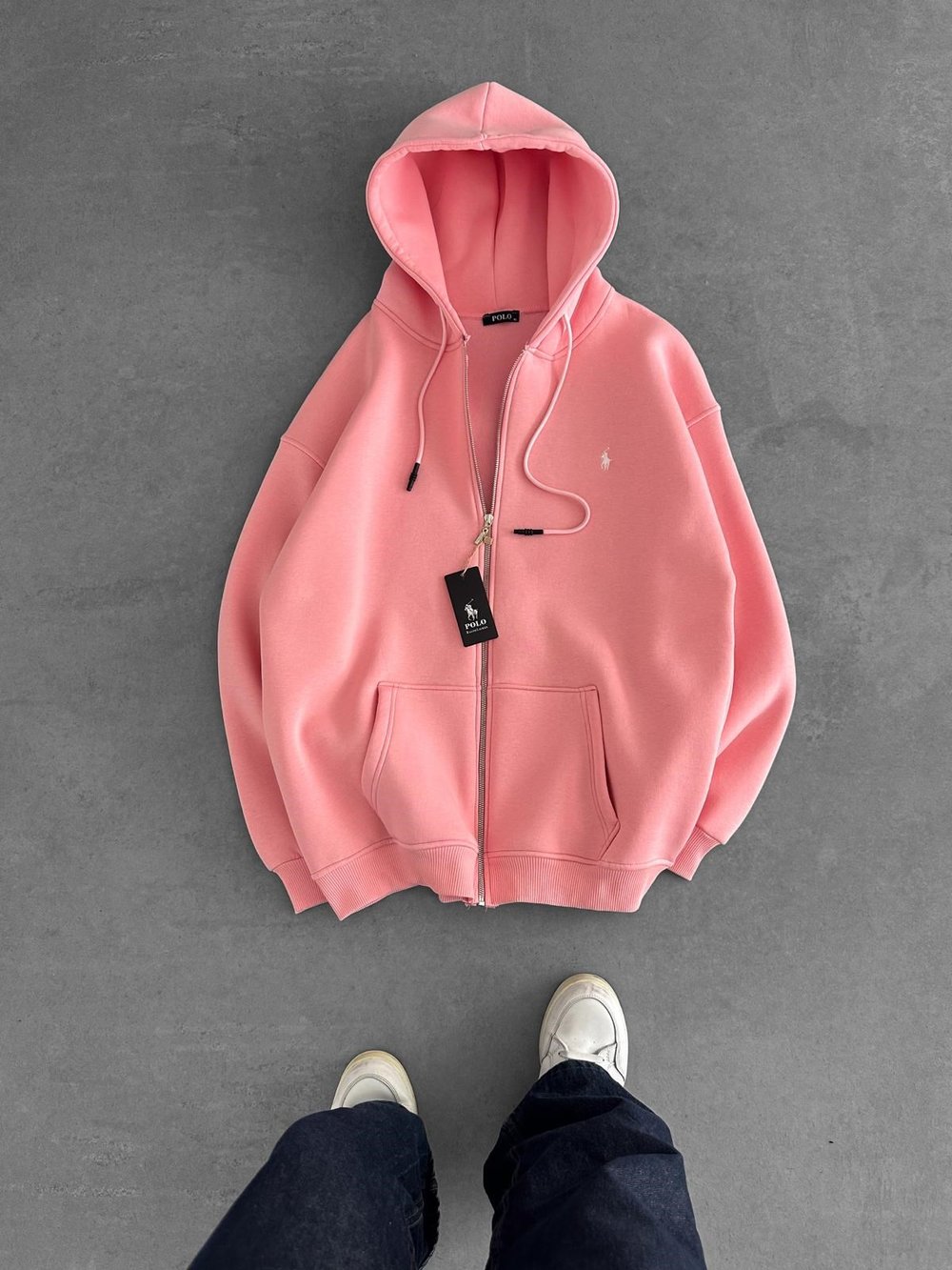 PLO 3 İPLİK PAMUKLU HIRKA PEMBE