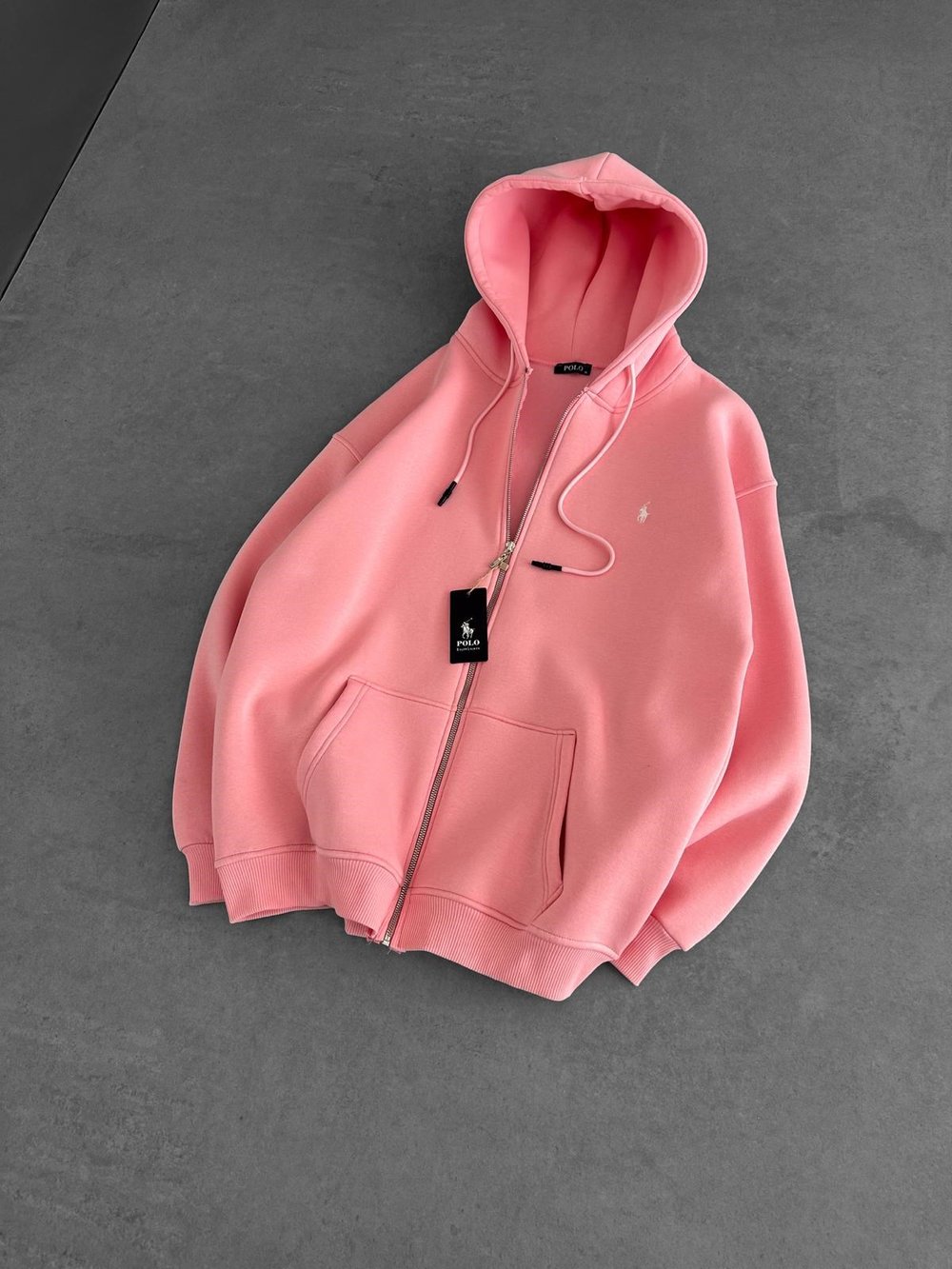 PLO 3 İPLİK PAMUKLU HIRKA PEMBE