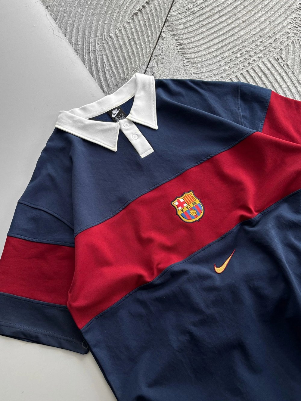 POLO YAKA BARCA ORTA PARÇALI OVERSIZE TSHIRT LACİ