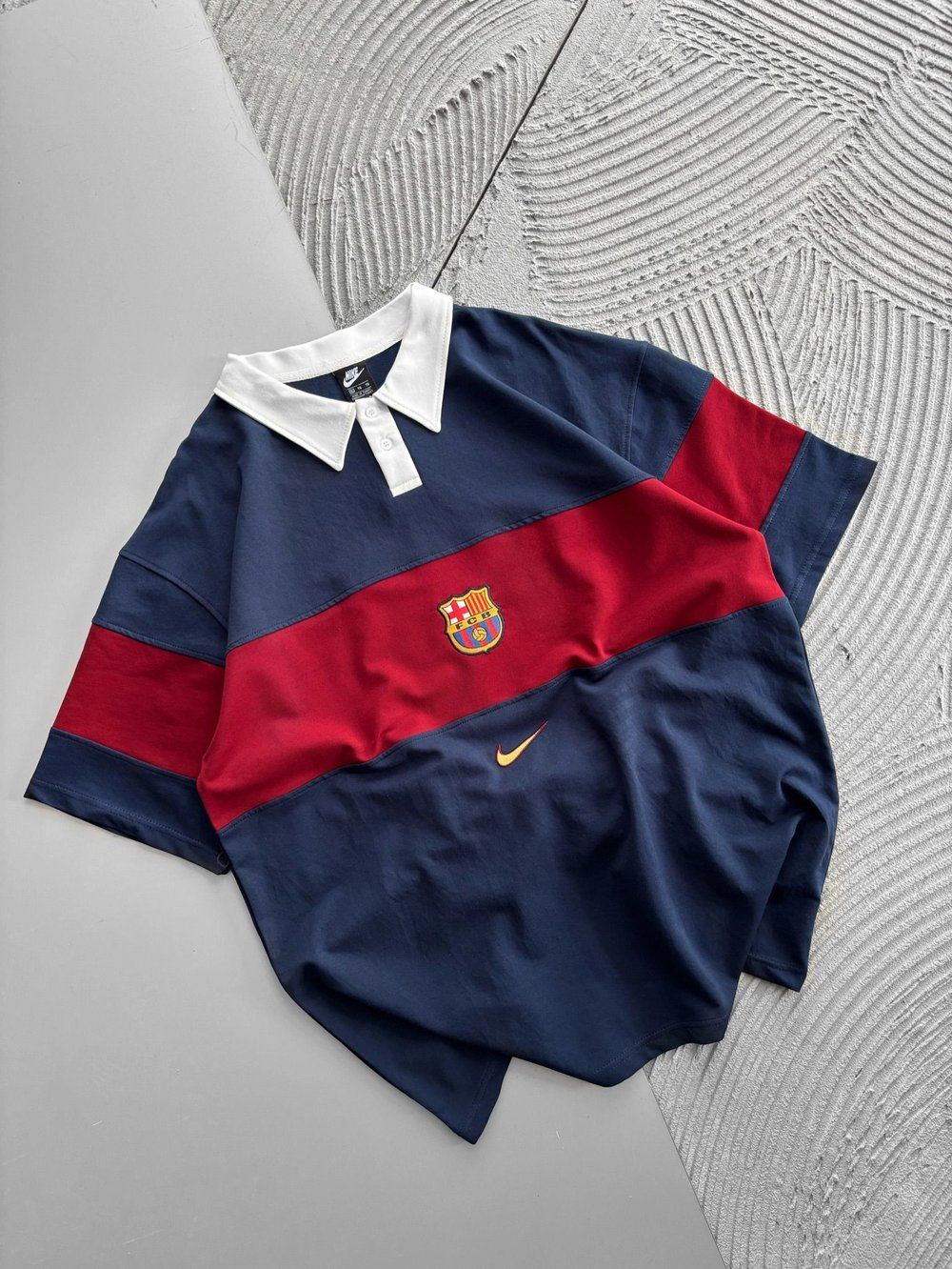 POLO YAKA BARCA ORTA PARÇALI OVERSIZE TSHIRT LACİ