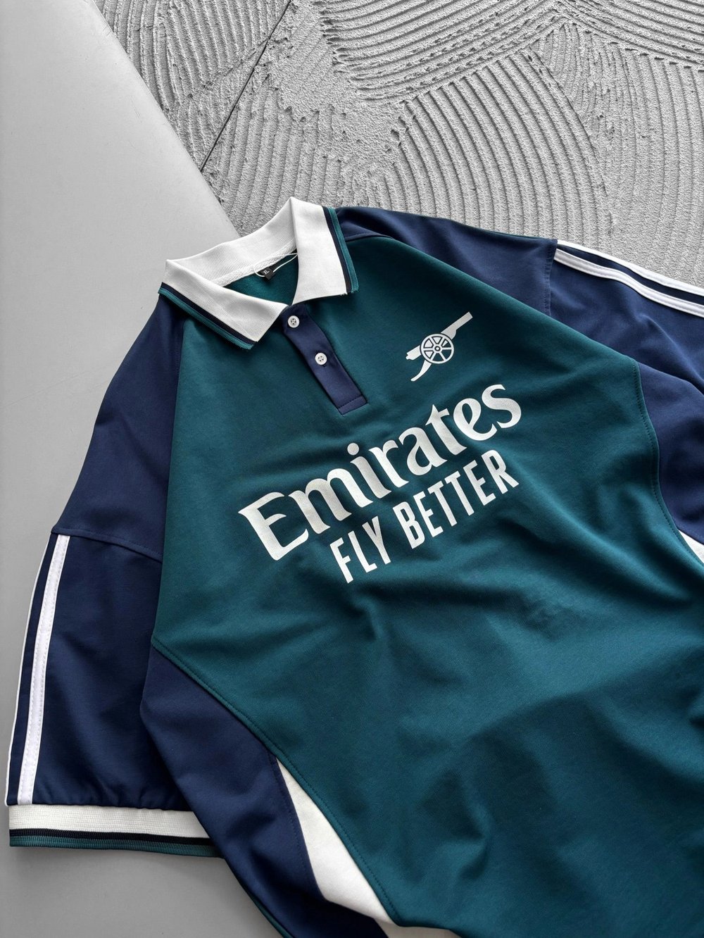 POLO YAKA FL PARCALİ OVERSİZE TSHİRT MAVİ