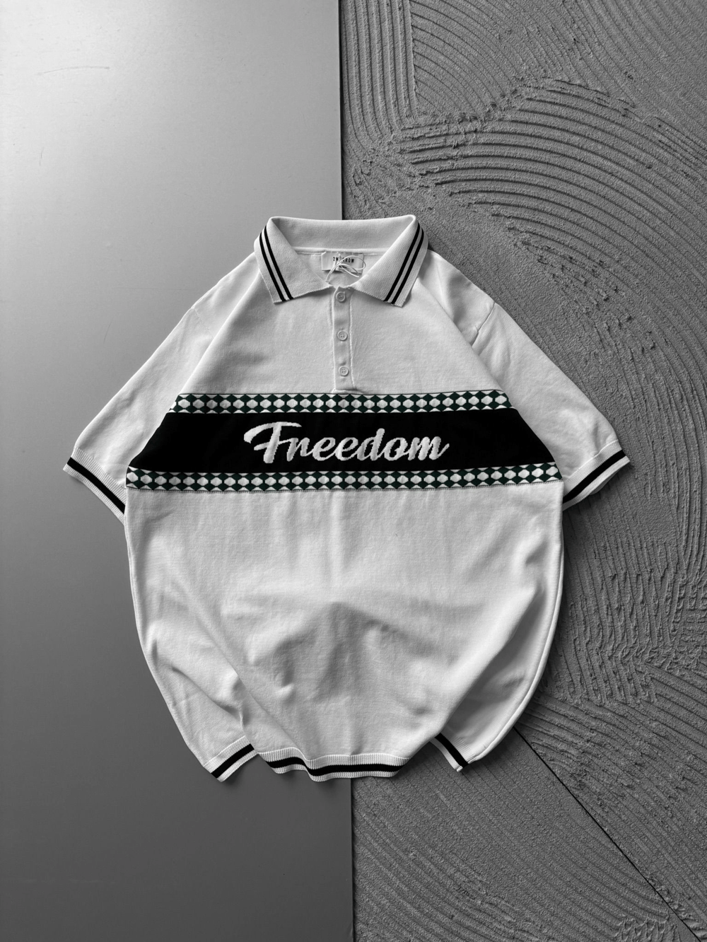 POLO YAKA FREEDOM TRIKO OVERSIZE TSHIRT BEYAZ