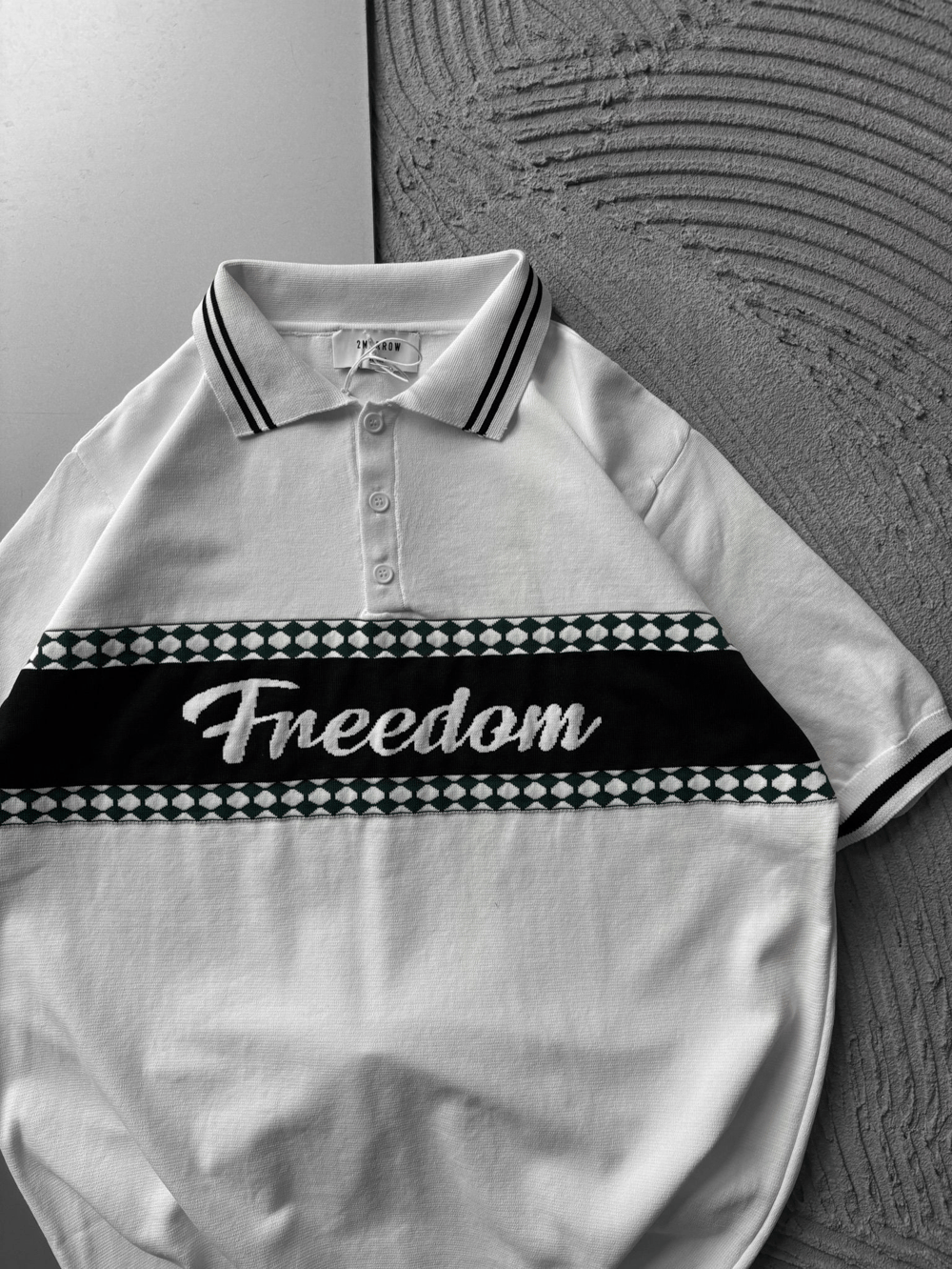 POLO YAKA FREEDOM TRIKO OVERSIZE TSHIRT BEYAZ