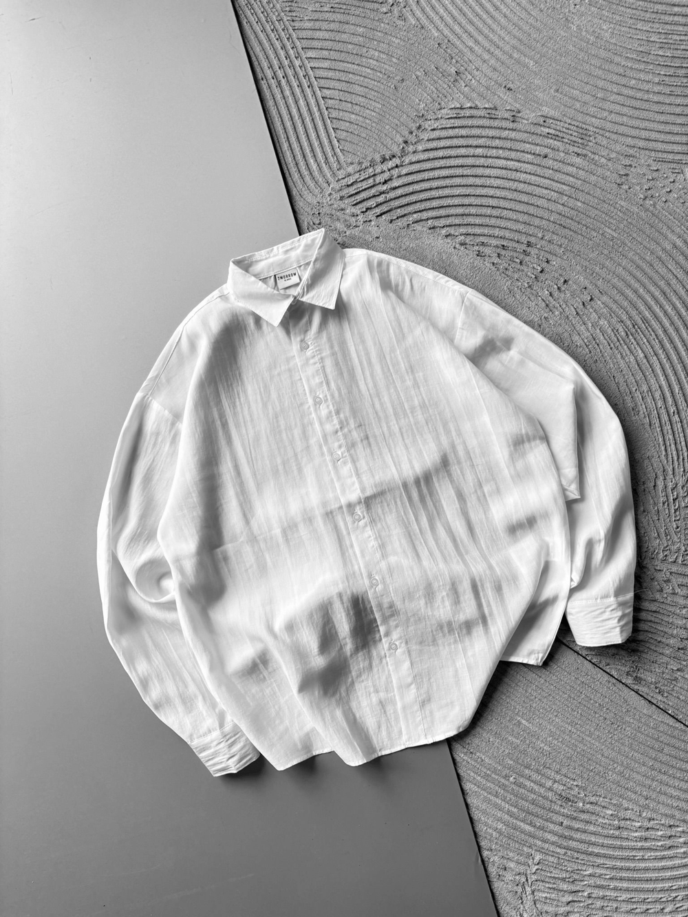POLO YAKA MODAL KUMAŞ OVERSIZE GÖMLEK BEYAZ