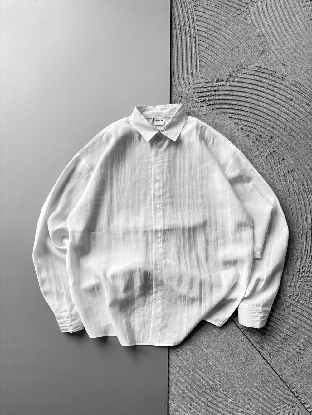 POLO YAKA MODAL KUMAŞ OVERSIZE GÖMLEK BEYAZ