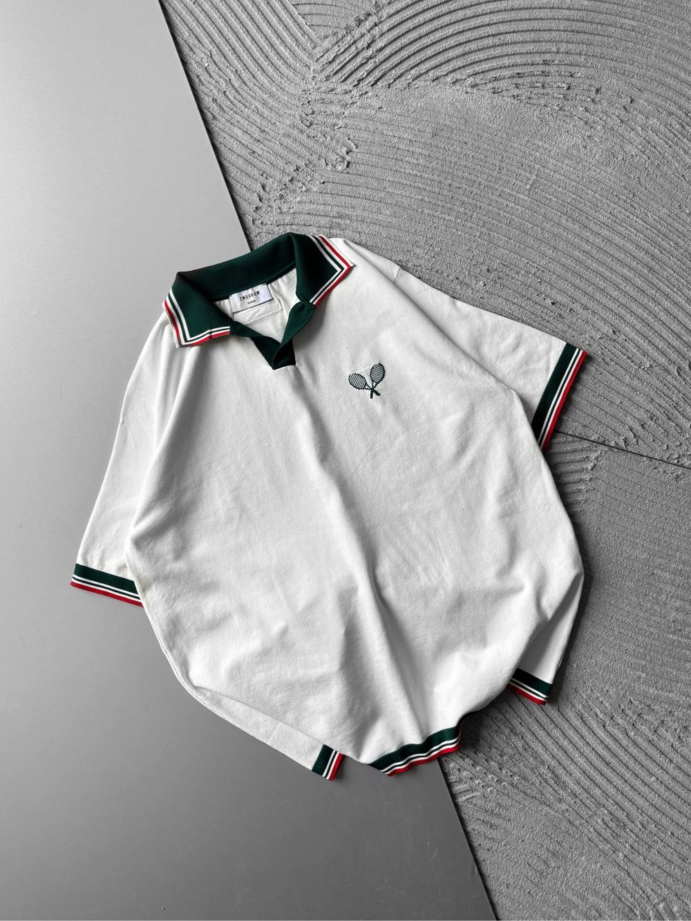 POLO YAKA NAKIŞ MORROW TİŞÖRT BEYAZ
