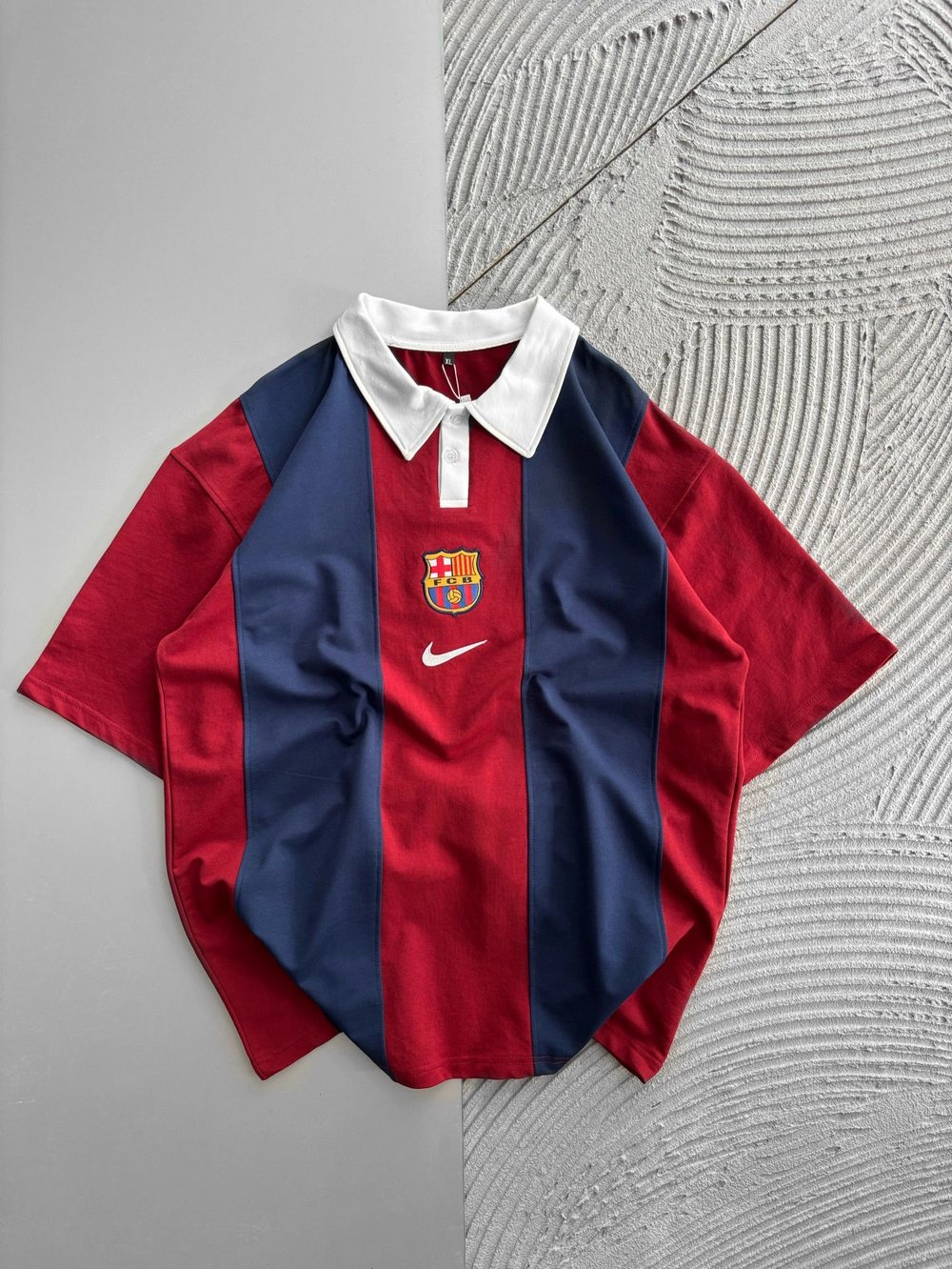 POLO YAKA NK BARCA PARCALİ KALIN SERİT OVERSİZE TSHİRT