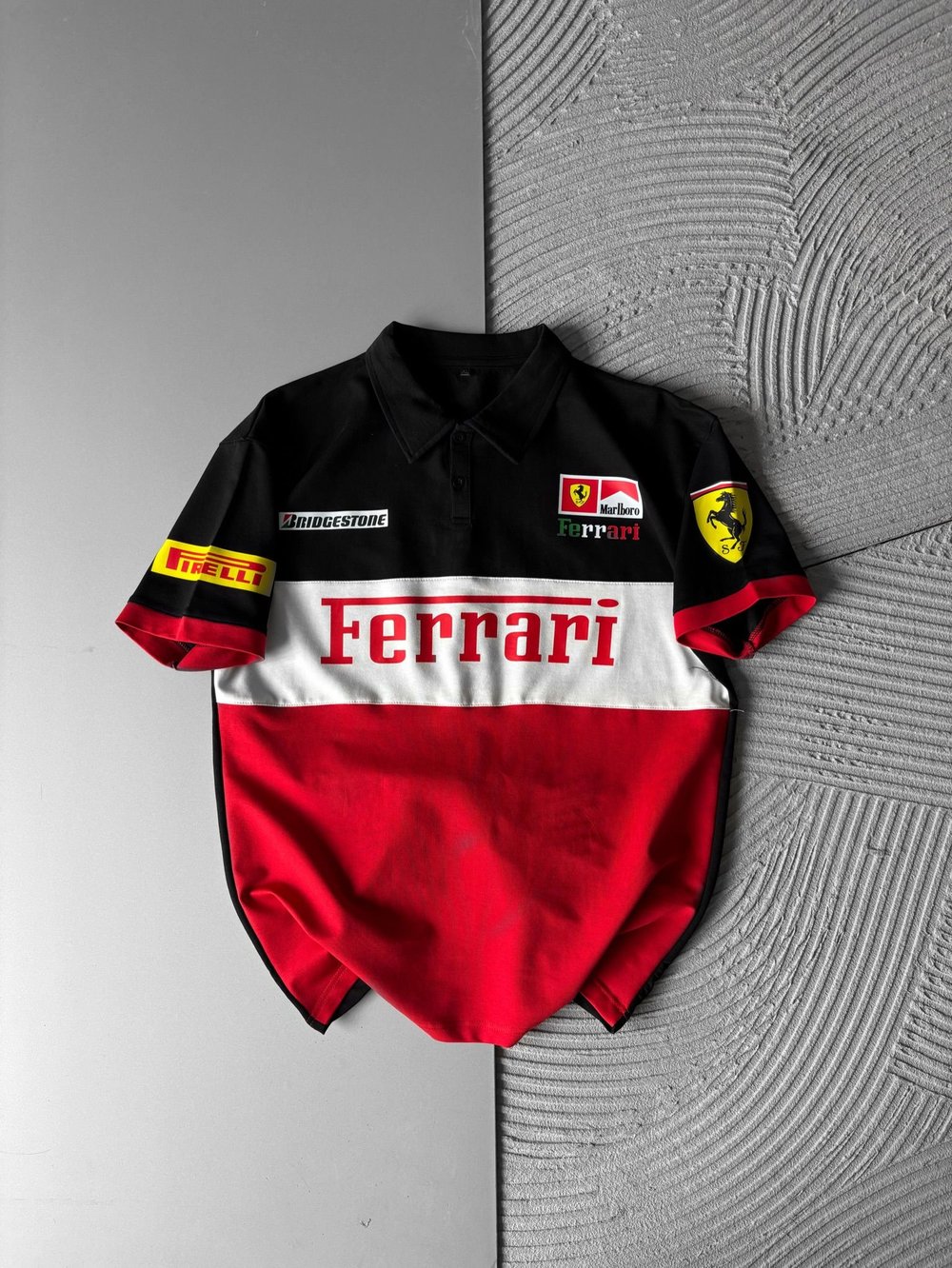POLO YAKA NK FERARİ BASKI HS OVERSİZE TSHİRT KIRMIZI