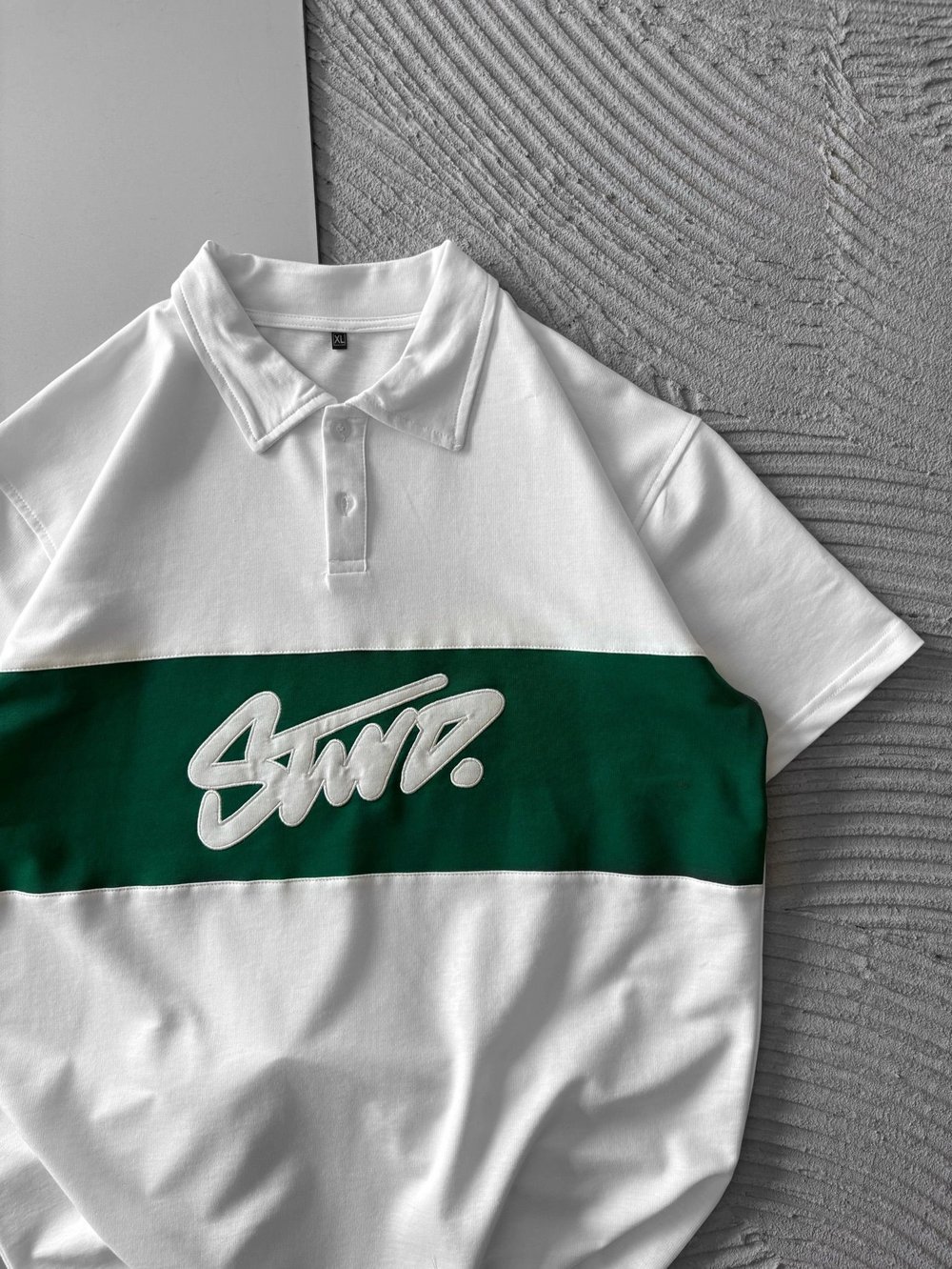 POLO YAKA ORTA SERİT STW NAKIŞ TSHİRT BEYAZ