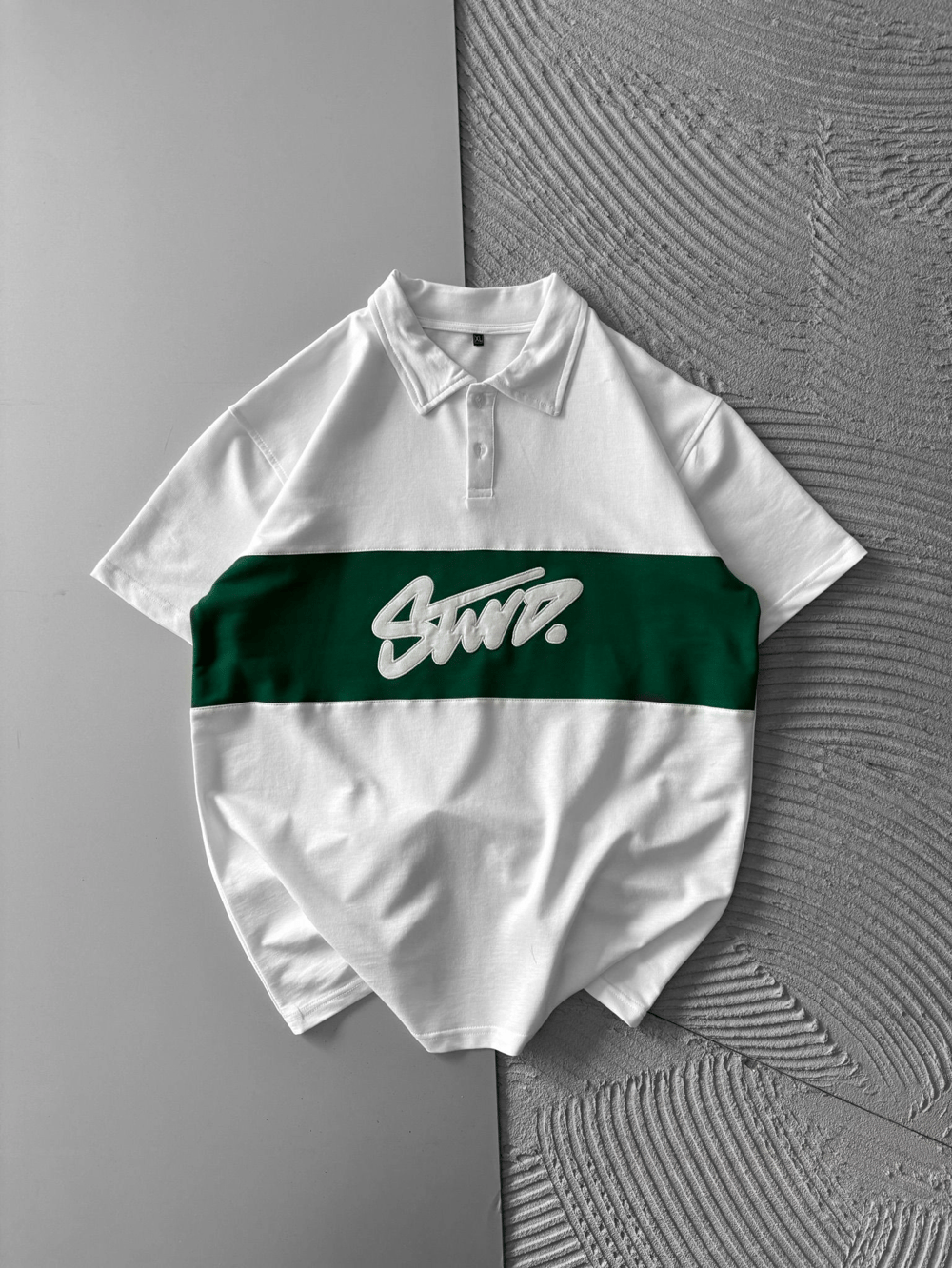 POLO YAKA ORTA SERİT STW NAKIŞ TSHİRT BEYAZ