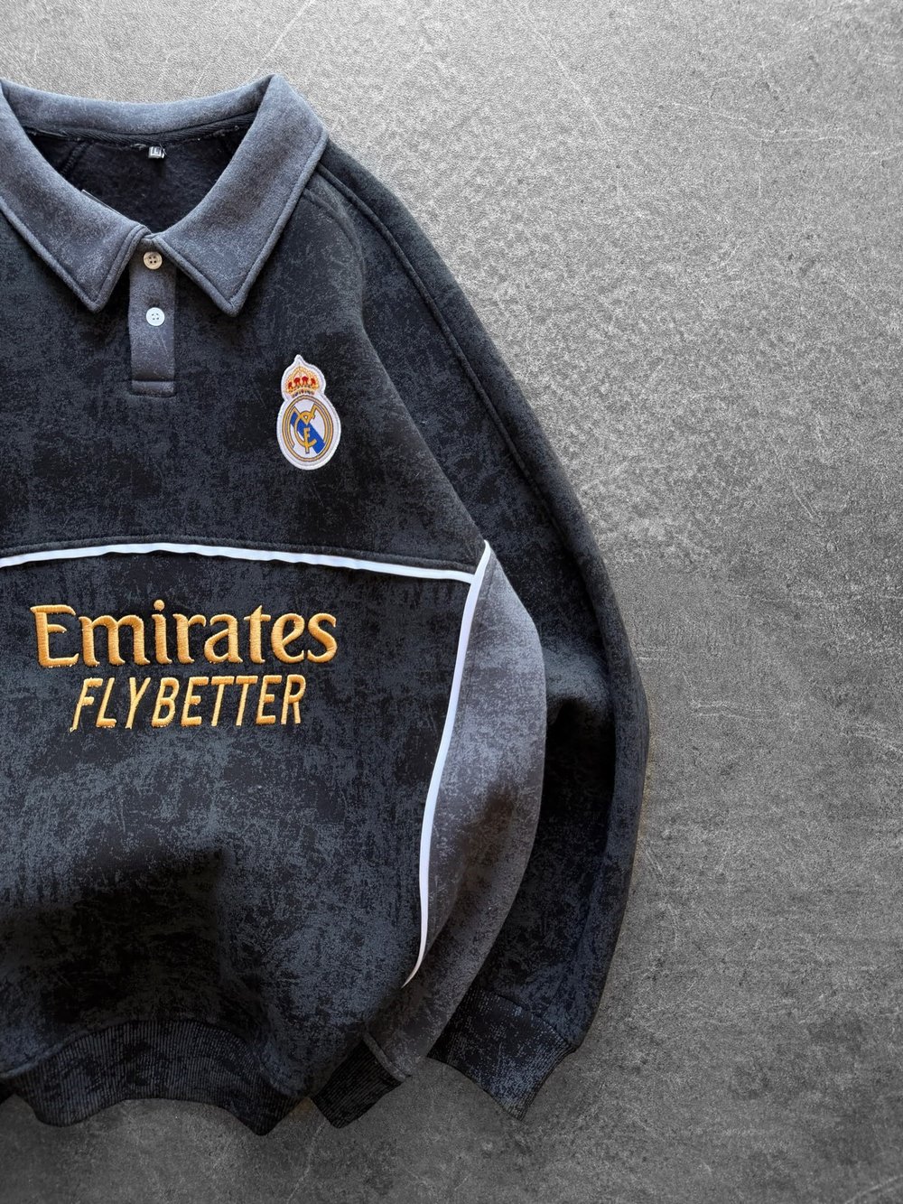 RM YIKAMA 3 İPLİK POLO YAKA SWEAT SİYAH