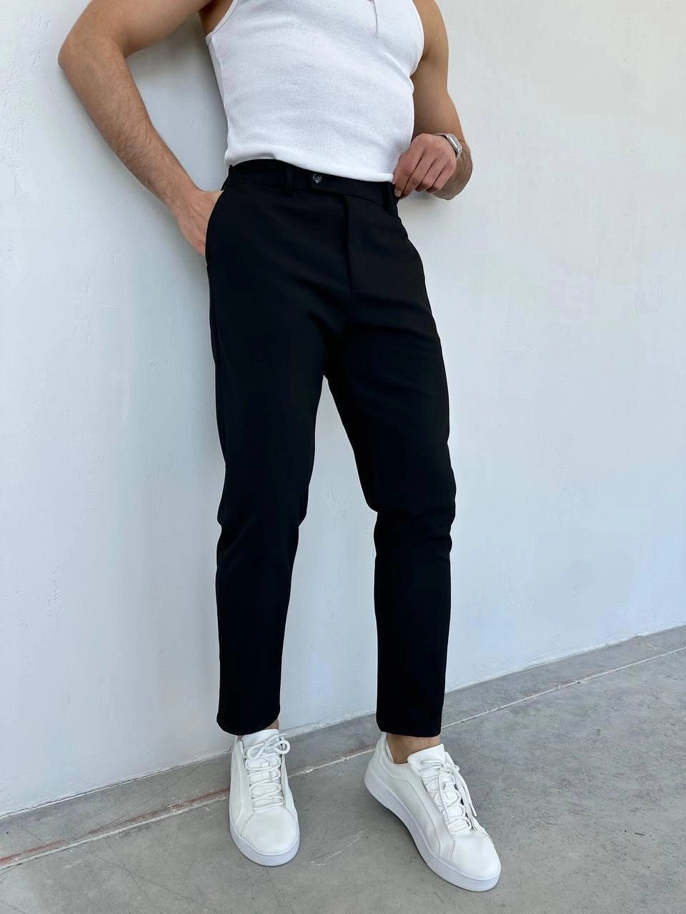 SLİM KALIP KUMAŞ PANTOLON SİYAH