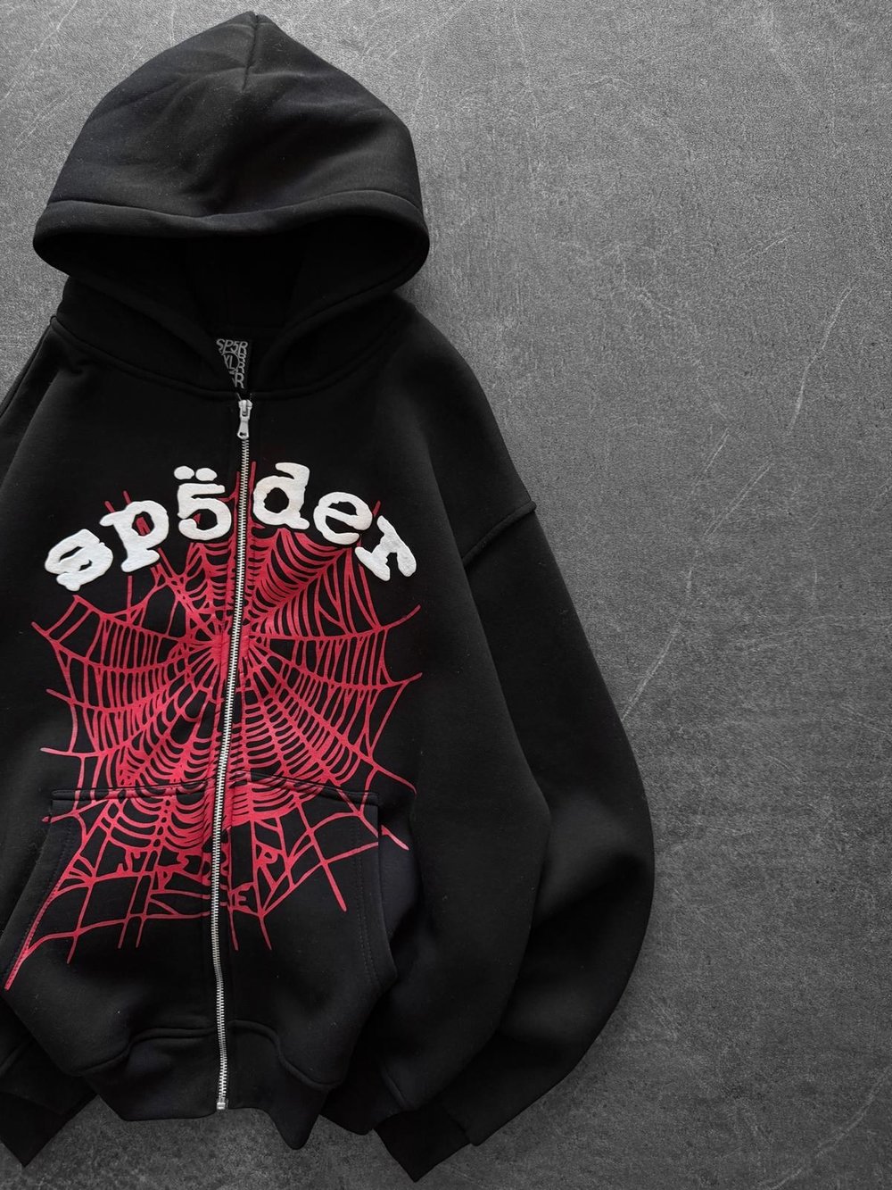 SPIDER OVERSİZE HIRKA SİYAH KIRMIZI