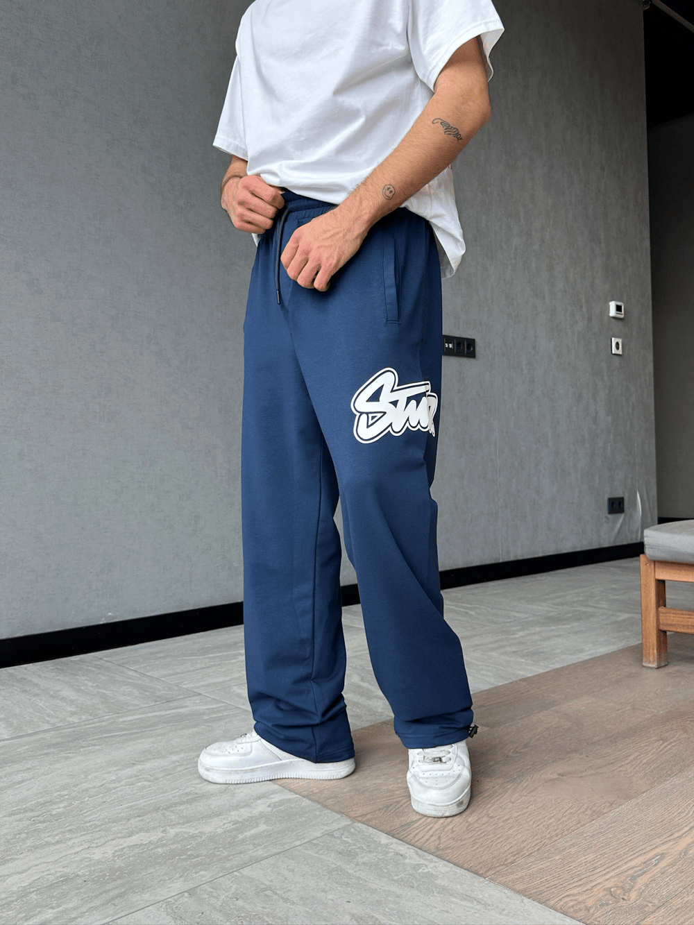 STW YAN BÜYÜK PUNTO 2 İPLİK PAÇA LASTİKLİ EŞOFMAN ALTI LACİ