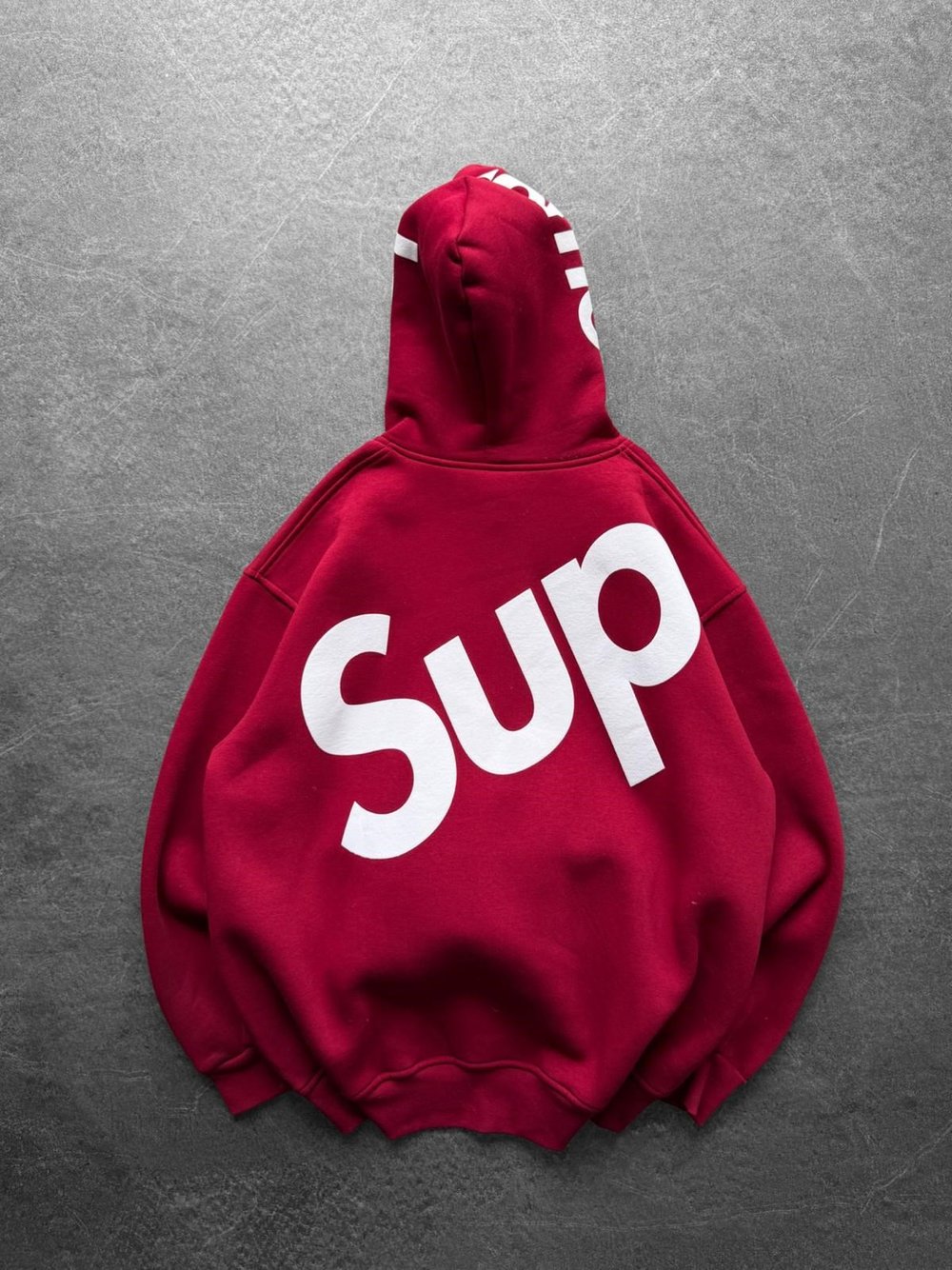 SUP BASKI 3 İPLİK PAMUKLU KUMAŞ OVERSİZE SWEAT KIRMIZI