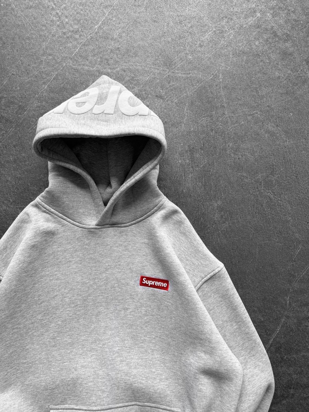 SUP BASKI 3 İPLİK PAMUKLU KUMAŞ OVERSİZE SWEAT GRİ