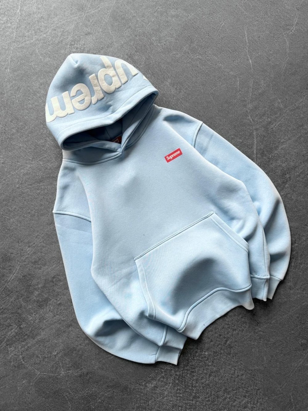 SUP BASKI 3 İPLİK PAMUKLU KUMAŞ OVERSİZE SWEAT BEBEMAVİ