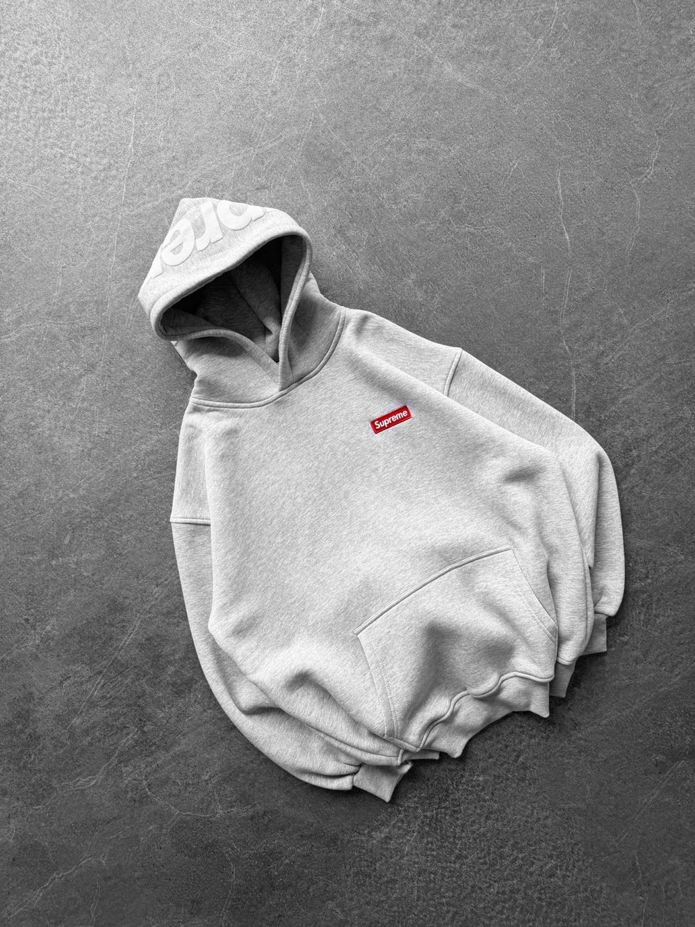 SUP BASKI 3 İPLİK PAMUKLU KUMAŞ OVERSİZE SWEAT GRİ