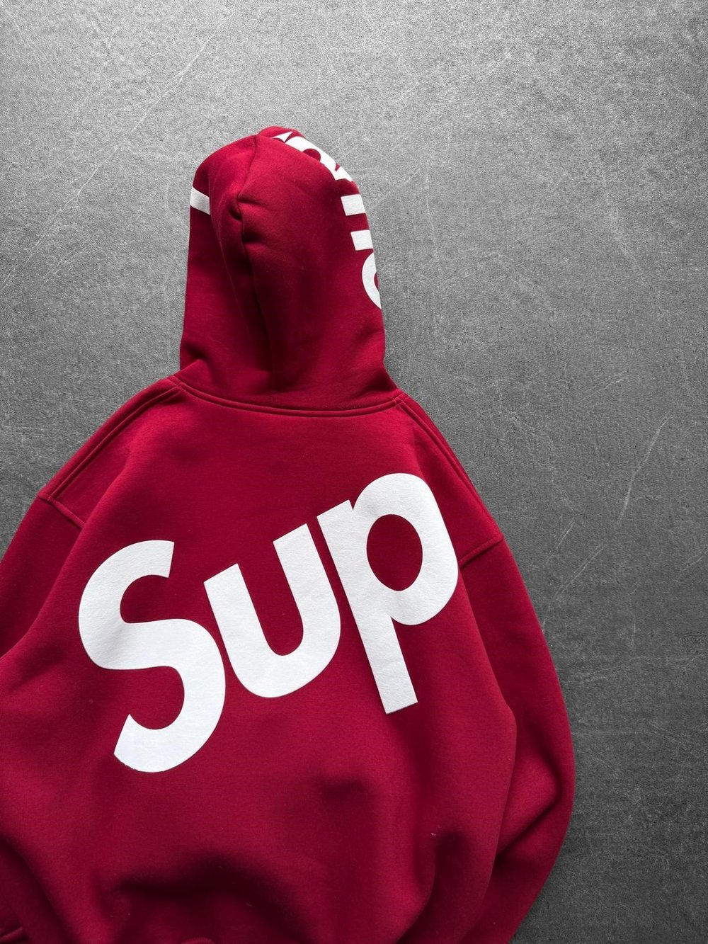 SUP BASKI 3 İPLİK PAMUKLU KUMAŞ OVERSİZE SWEAT KIRMIZI