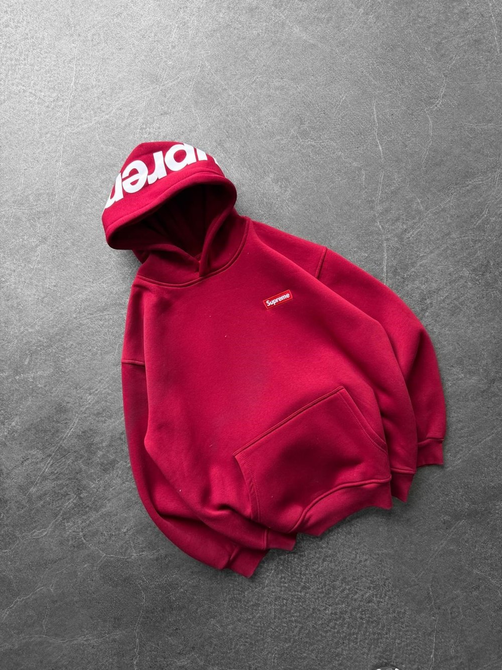 SUP BASKI 3 İPLİK PAMUKLU KUMAŞ OVERSİZE SWEAT KIRMIZI