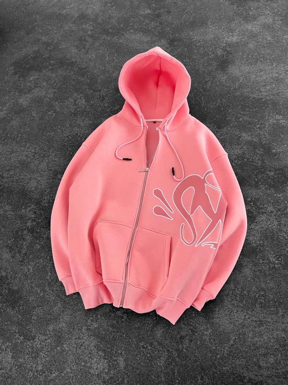 SYN 3 İPLİK PAMUKLU HIRKA PEMBE