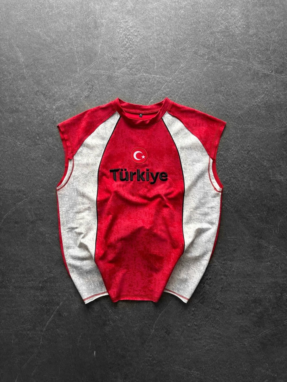 TR PARÇALI YIKAMALI NAKIŞ ATLET KIRMIZI