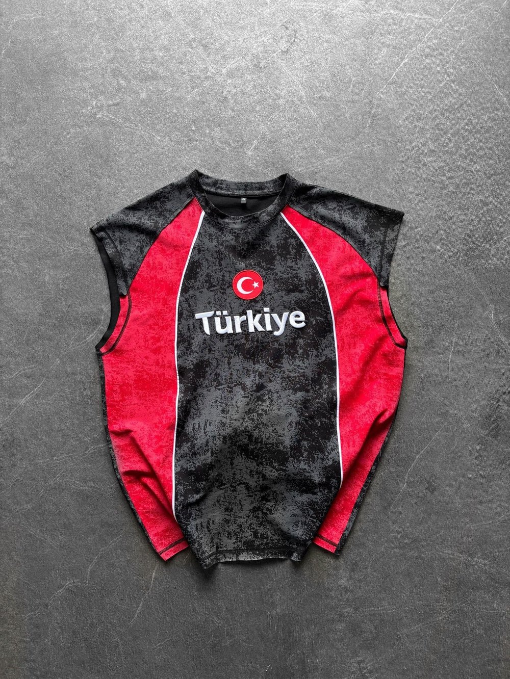 TR PARÇALI YIKAMALI NAKIŞ ATLET SİYAH