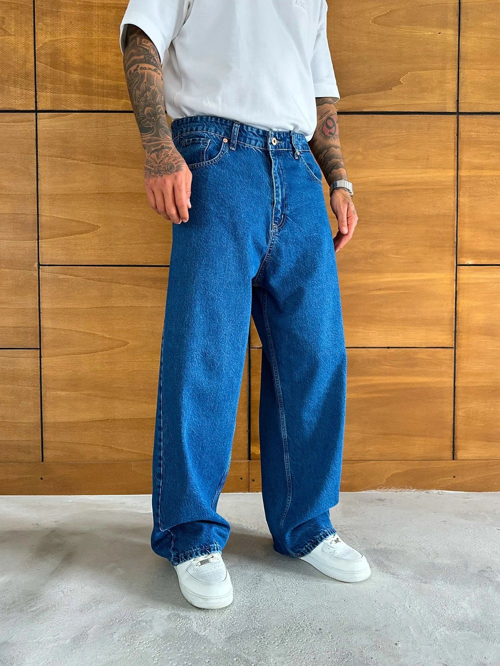 ULTRA BAGGY KALIP YIKAMALI JEAN MAVİ