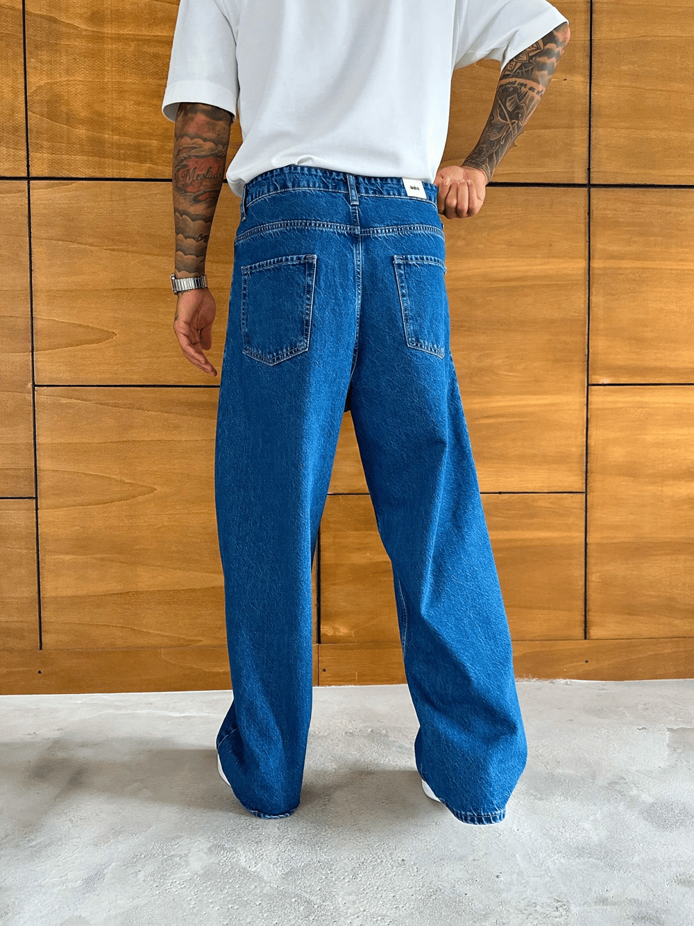 ULTRA BAGGY KALIP YIKAMALI JEAN MAVİ