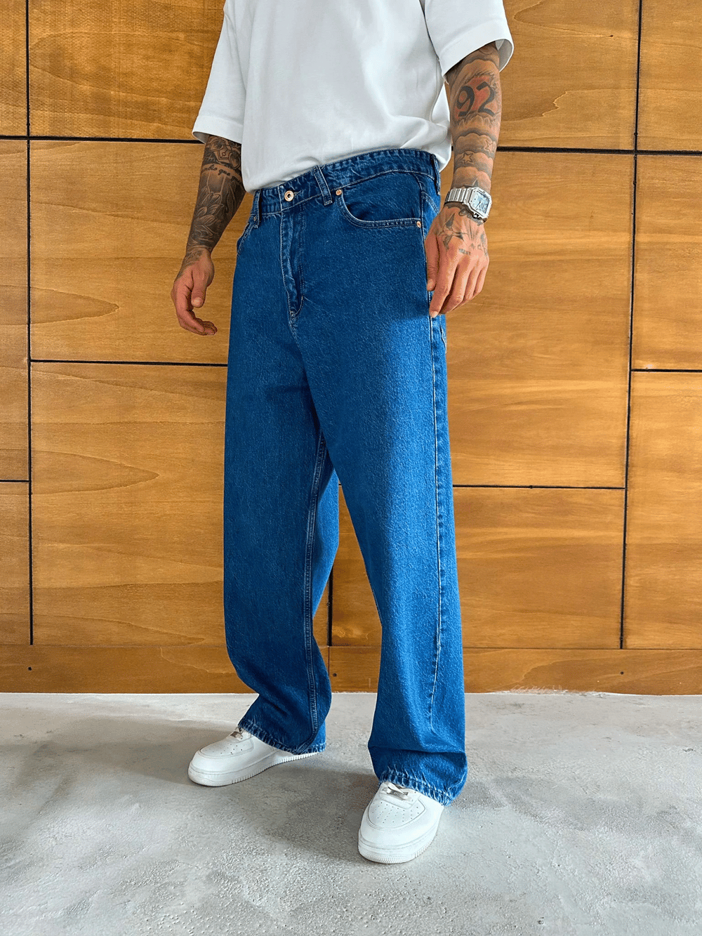 ULTRA BAGGY KALIP YIKAMALI JEAN MAVİ