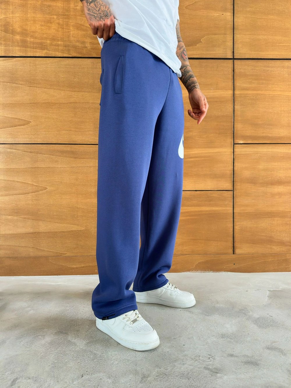 YAN BÜYÜK BASKI NK BAGGY EŞOFMAN MAVİ