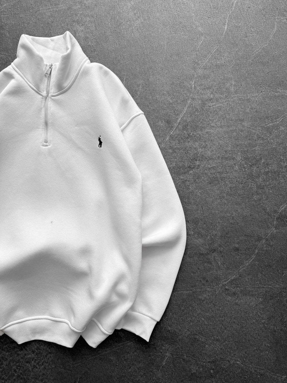 YARIM FERMUAR BASIC PL 3 İPLİK PAMUKLU SWEAT BEYAZ