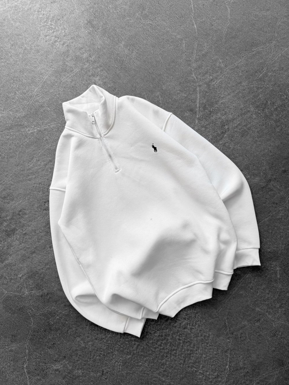 YARIM FERMUAR BASIC PL 3 İPLİK PAMUKLU SWEAT BEYAZ