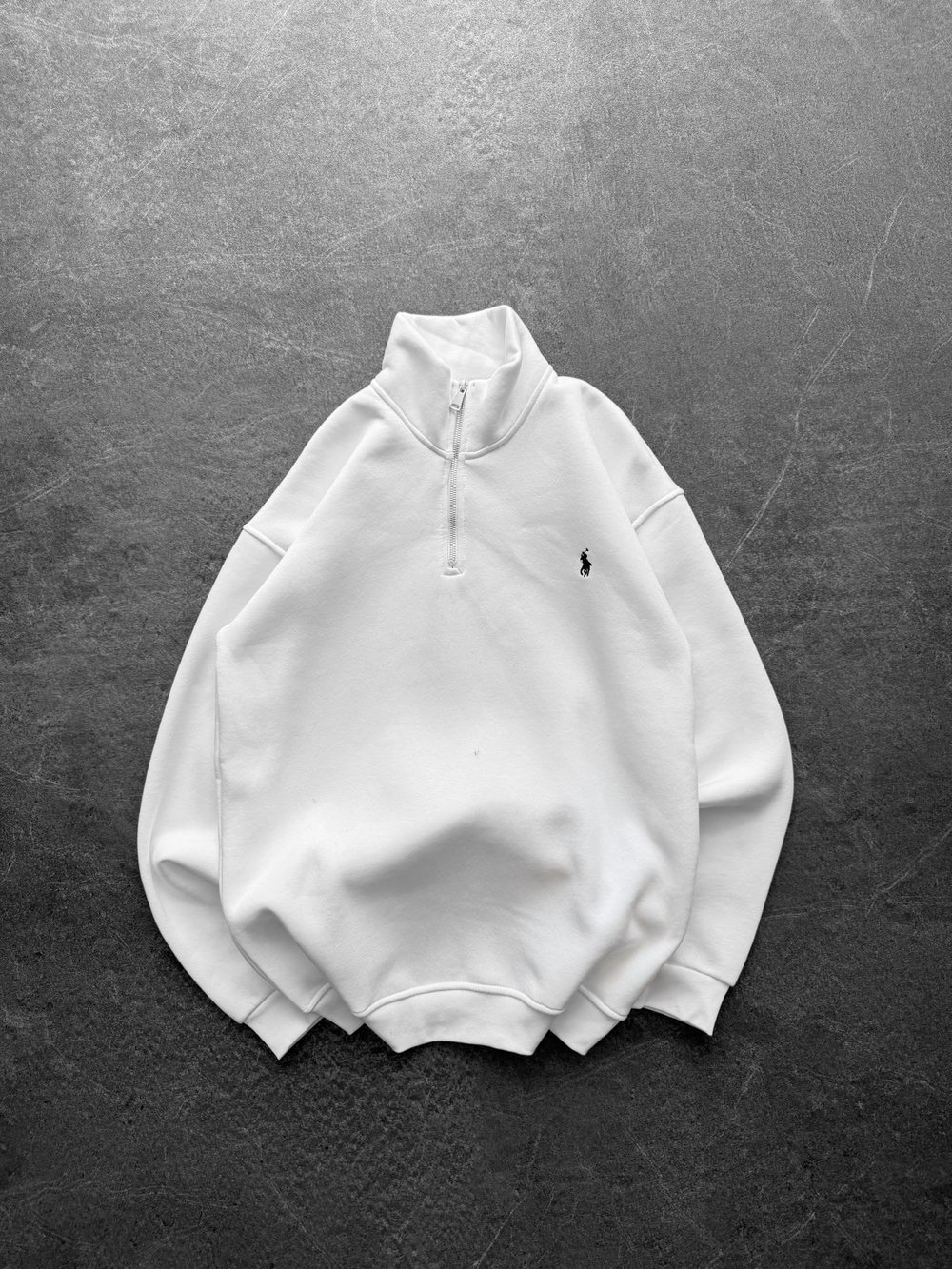 YARIM FERMUAR BASIC PL 3 İPLİK PAMUKLU SWEAT BEYAZ