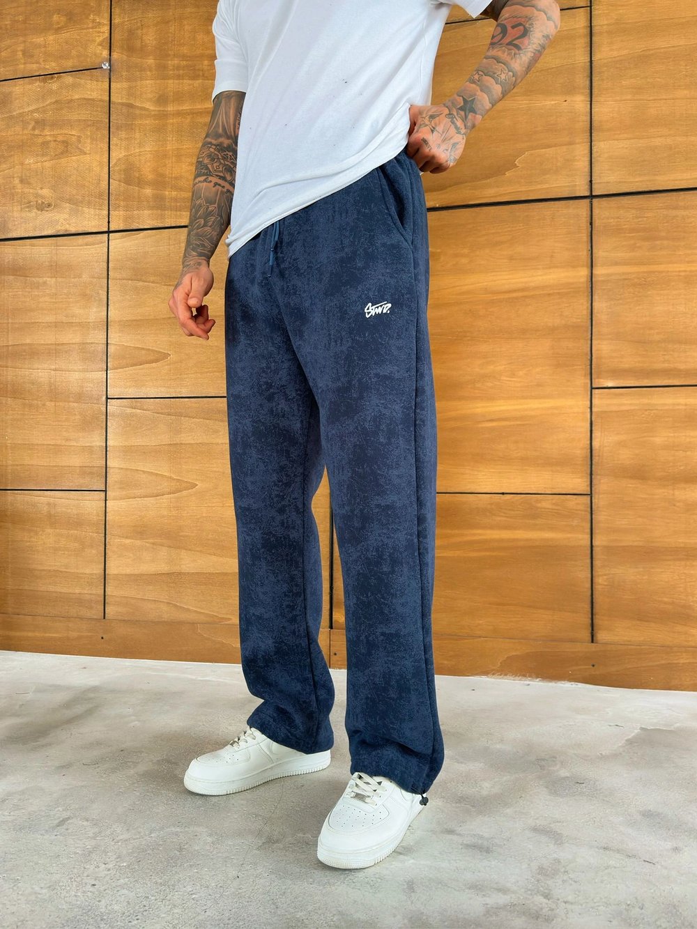 YIKAMALI CEP NAKIŞLI BAGGY EŞOFMAN LACİ