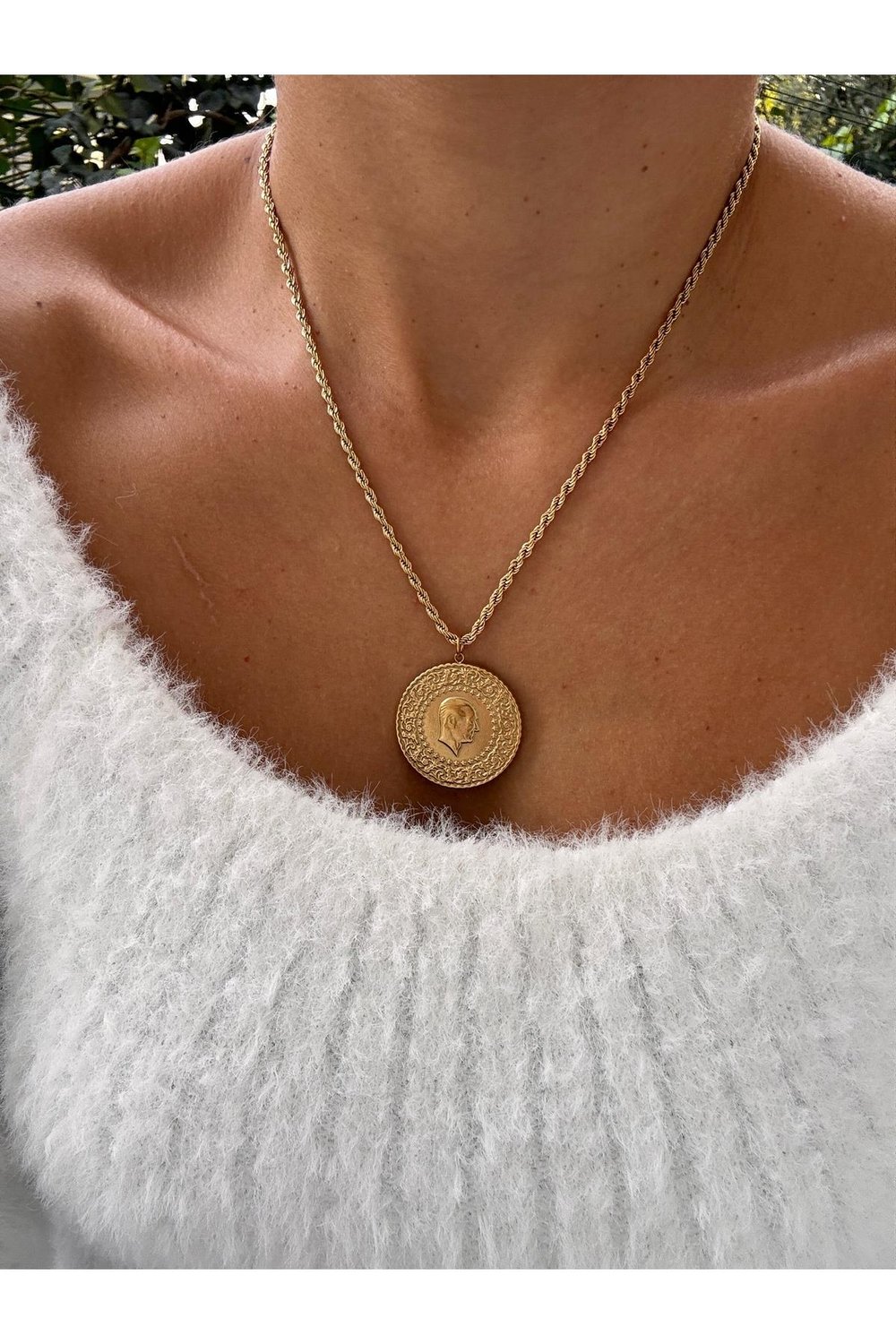 316 L Paslanmaz Çelik Ata Kolye | Burgu Zincir Kolye | 50 cm | Uzun Kolye