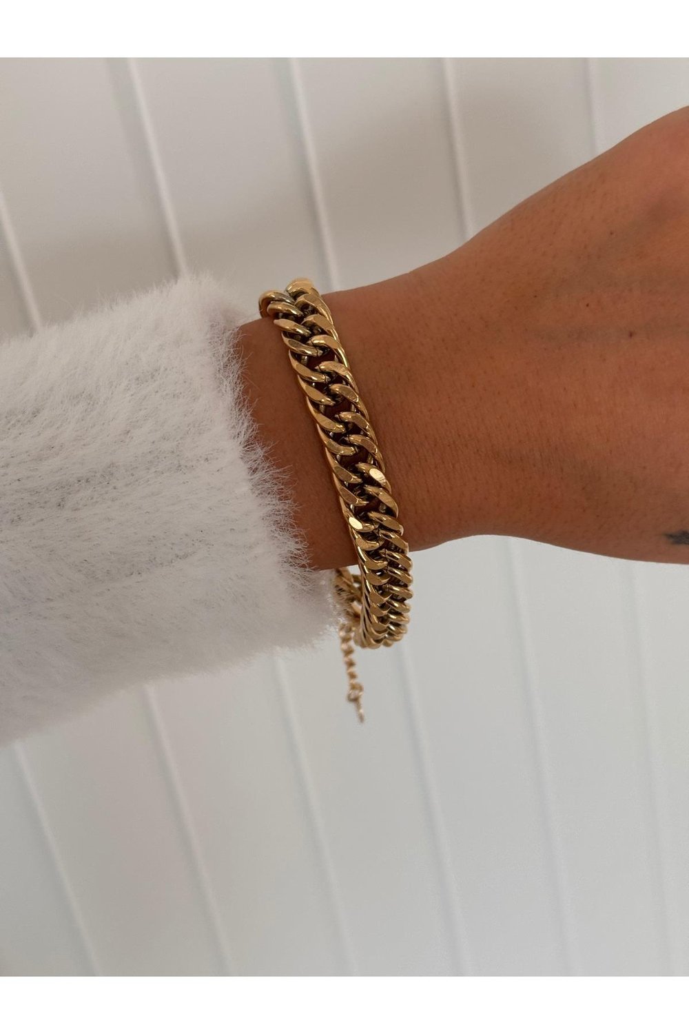 316 L Paslanmaz Çelik Zincir Bileklik | Renk Atmaz Kalın Zincir Bileklik | Gold Chain Bracelet