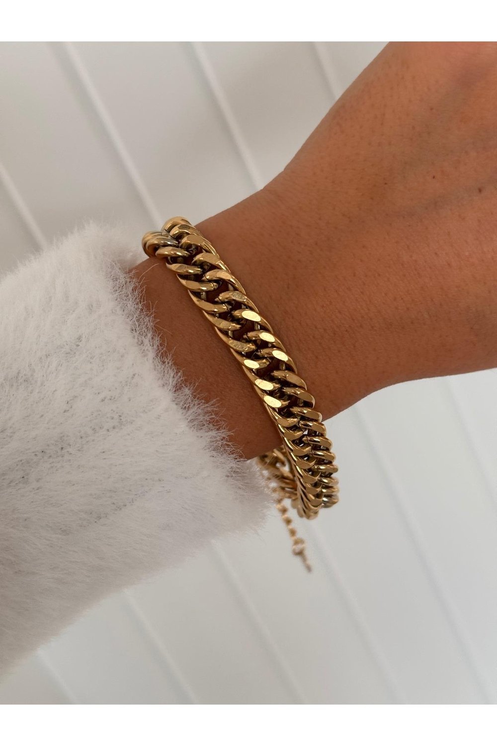 316 L Paslanmaz Çelik Zincir Bileklik | Renk Atmaz Kalın Zincir Bileklik | Gold Chain Bracelet