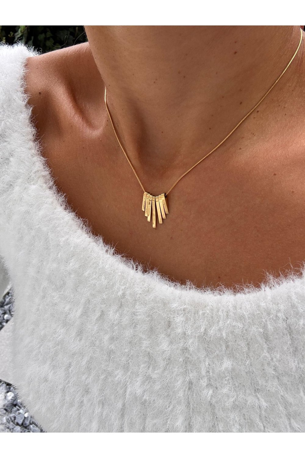 Asimetrik Gold Çelik Kolye | Elegant Kolye | 316 L Paslanmaz Çelik