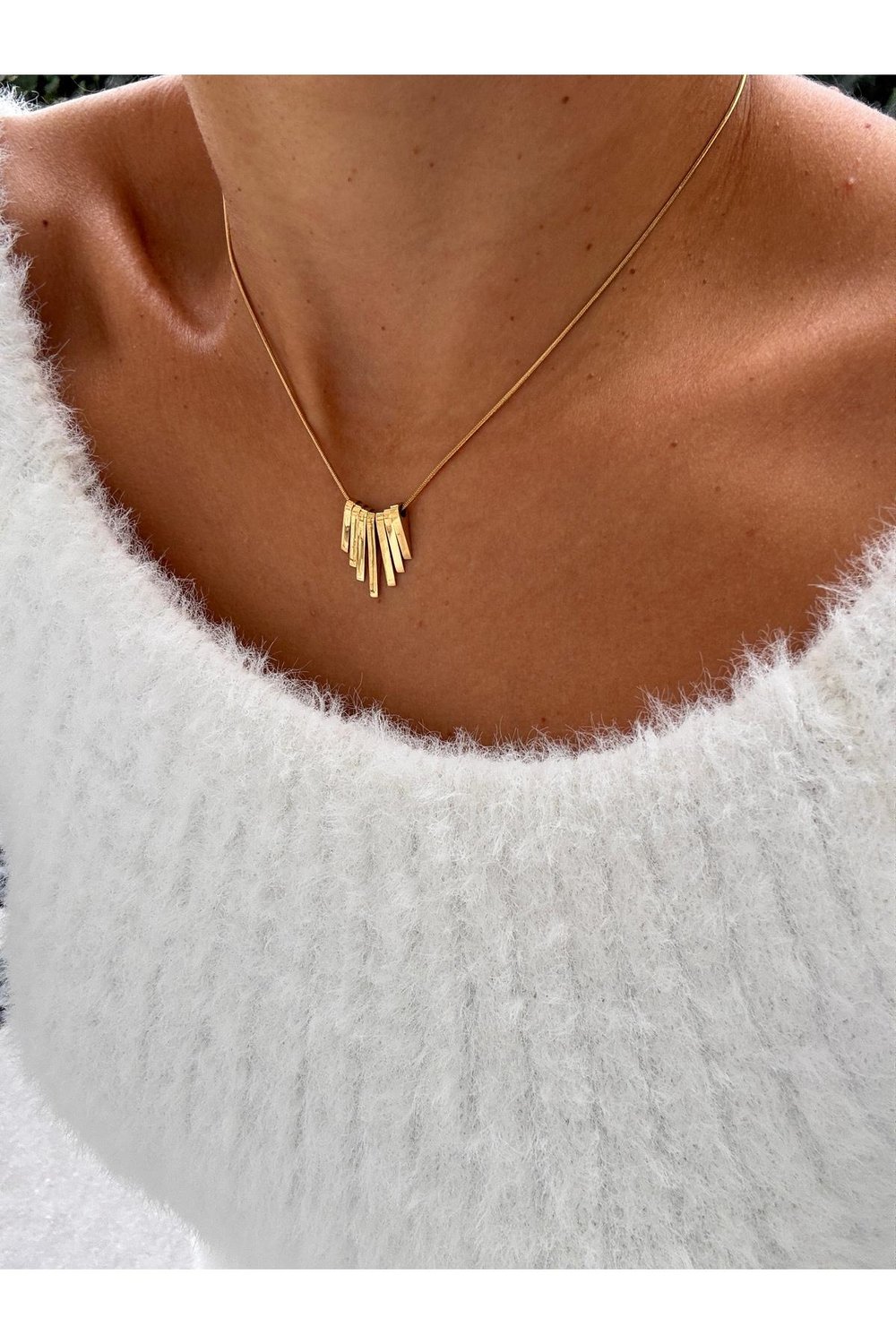 Asimetrik Gold Çelik Kolye | Elegant Kolye | 316 L Paslanmaz Çelik