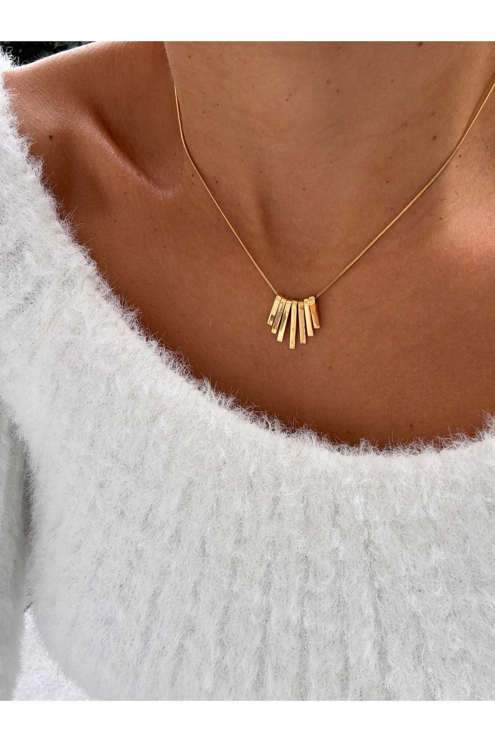 Asimetrik Gold Çelik Kolye | Elegant Kolye | 316 L Paslanmaz Çelik