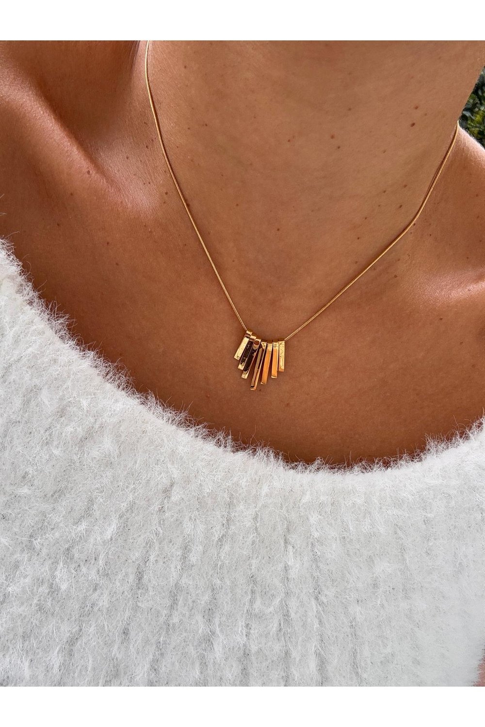 Asimetrik Gold Çelik Kolye | Elegant Kolye | 316 L Paslanmaz Çelik
