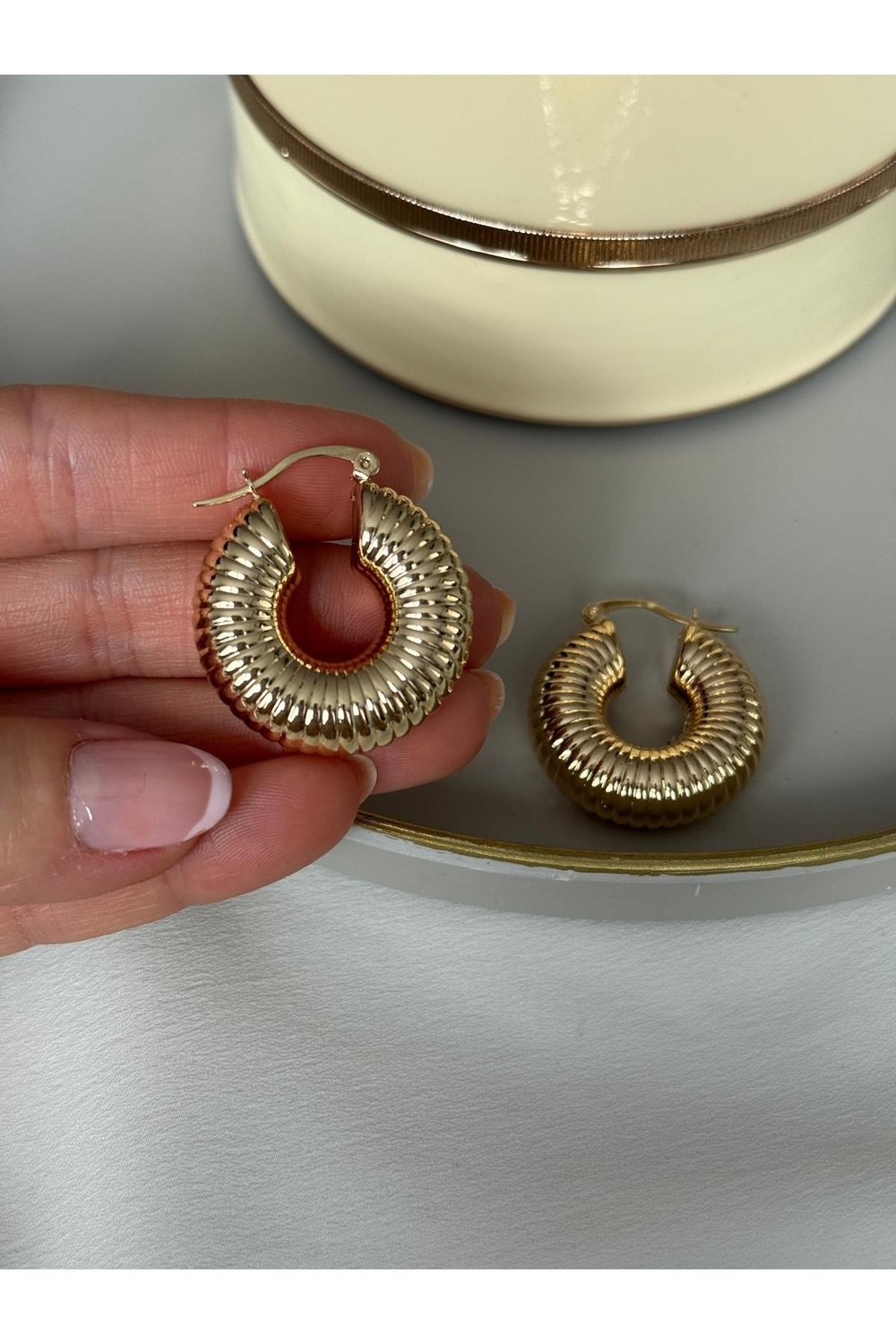 Bombeli Model Gold Ithal Halka Küpe