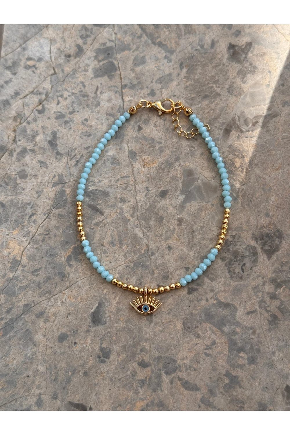 Boncuklu Halhal | 14k Altın Kaplama Halhal