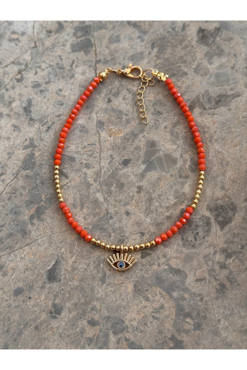 Boncuklu Halhal | 14k Altın Kaplama Halhal