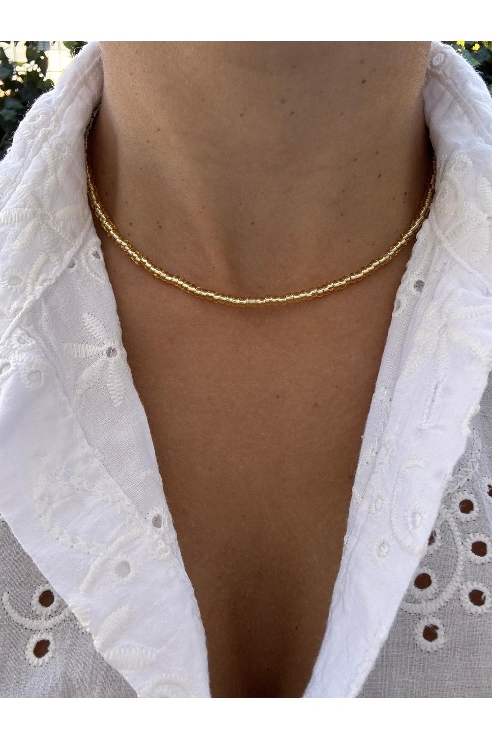 Gold Boncuklu Kolye | Minimalist Işıltı Kolyesi