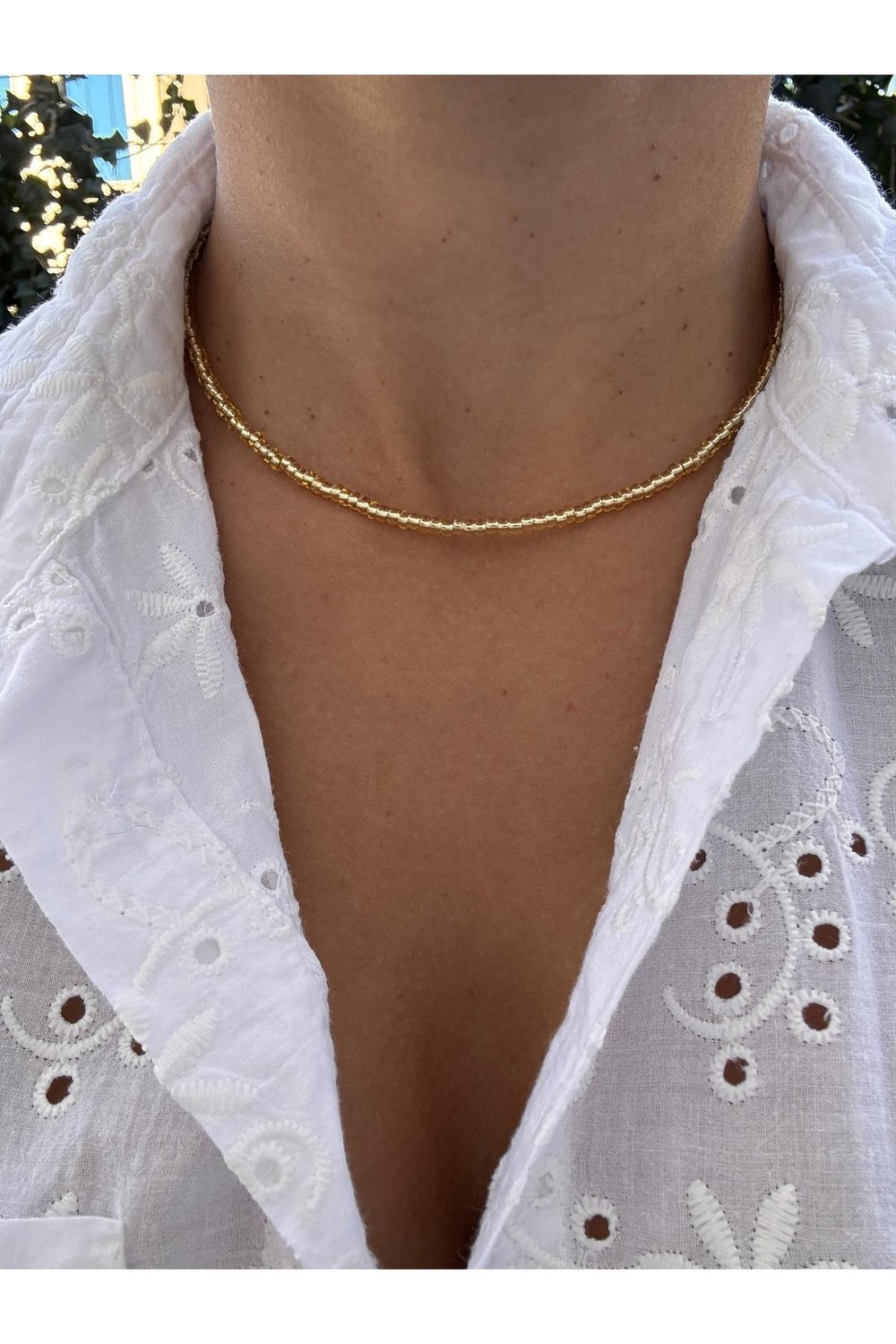 Gold Boncuklu Kolye | Minimalist Işıltı Kolyesi
