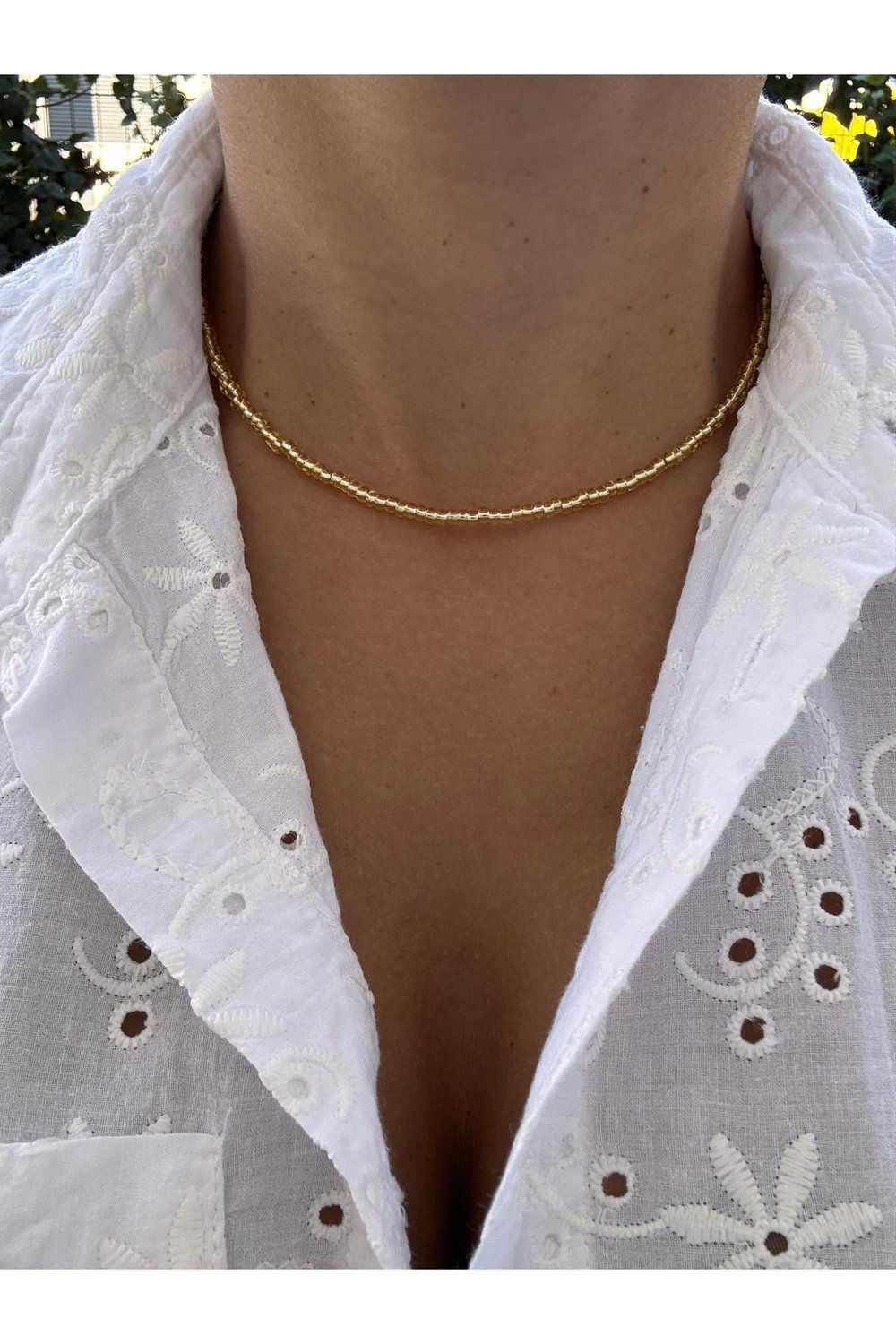 Gold Boncuklu Kolye | Minimalist Işıltı Kolyesi