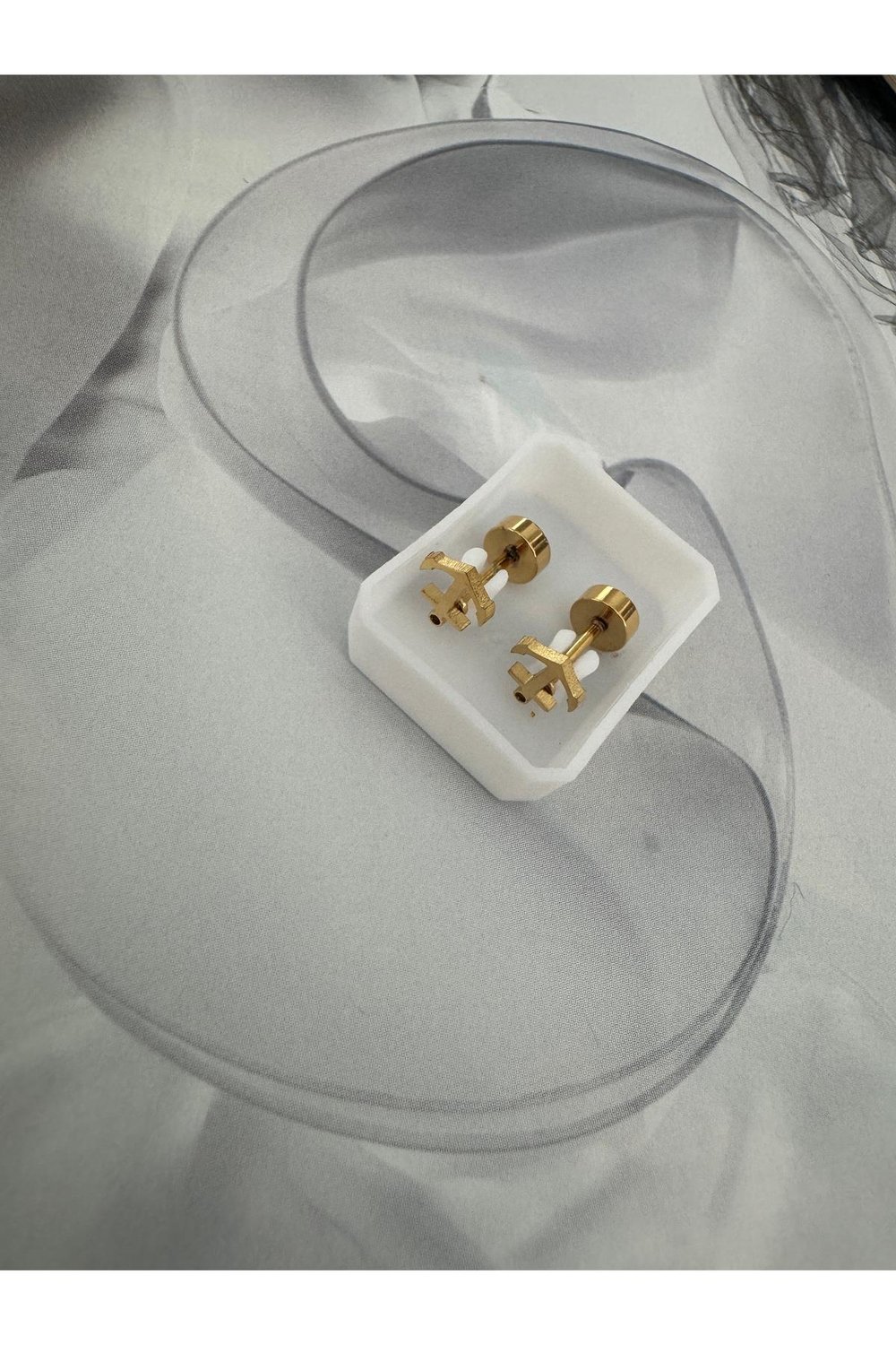 Gold Tragus Küpe | İkili Tragus Küpe