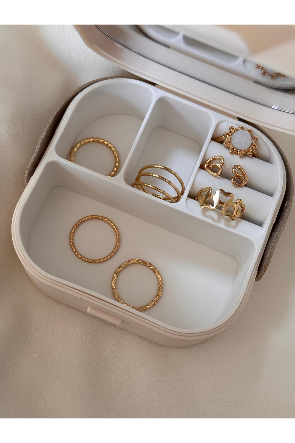 Gold Yüzük Set | 10 Adet Yüzük | 10'lu Yüzük Kombin | Numarasız Yüzük
